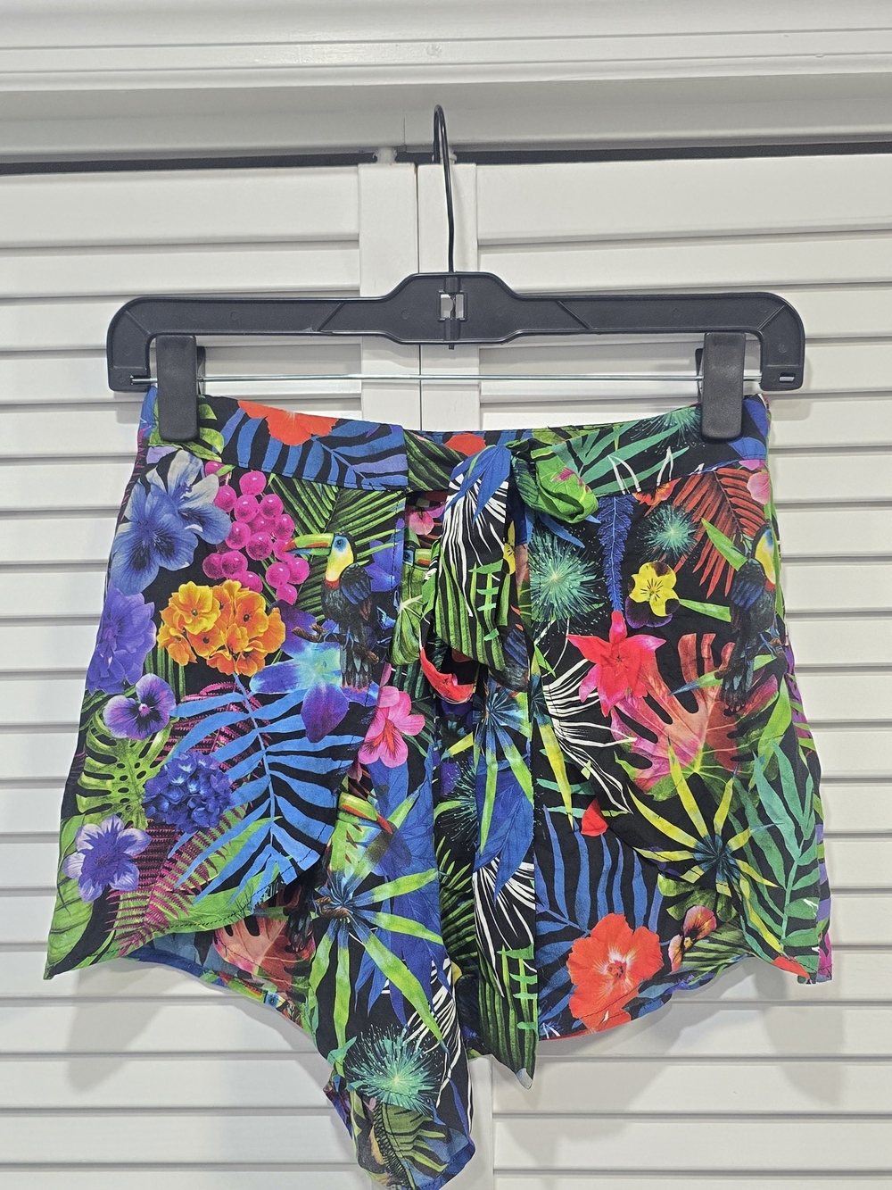 Desigual Black Multi Tropical Tie-Waist Kids Skort